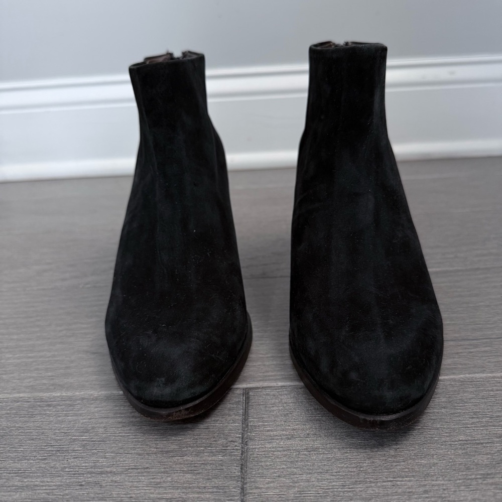Rachel Comey Prose Black Suede Ankle Booties Stacked Heel 8 Minimalist Western - Picture 7 of 16